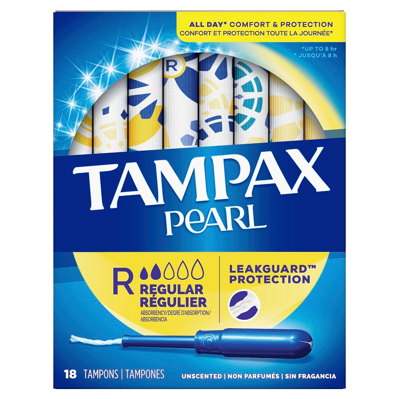 Tampax Tampax Pearl Tampons, Plastic Applicator, Regular Absorbency Tampons