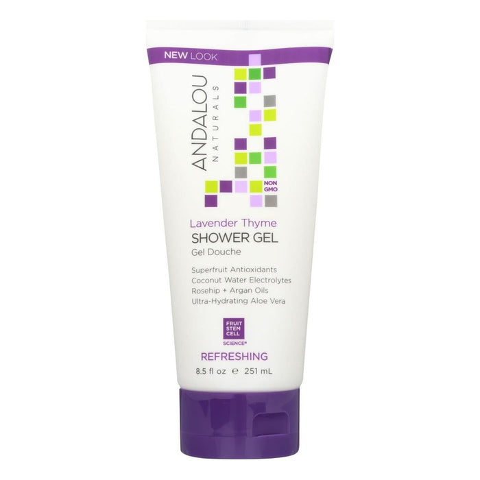 Andalou Naturals Shower Gel  - Lavender Thyme Refreshing - 8.5 Fl Oz.