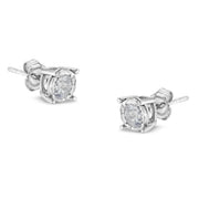 Bids.com .925 Sterling Silver 1/2 Cttw Near Colorless Round Brilliant-Cut Diamond Miracle-Set Stud Earrings (H-I Color, I2-I3 Clarity) Earrings