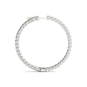 Bids.com 14k White Gold Diamond Hoop Earrings with Shared Prong Setting (2 cttw) Earrings