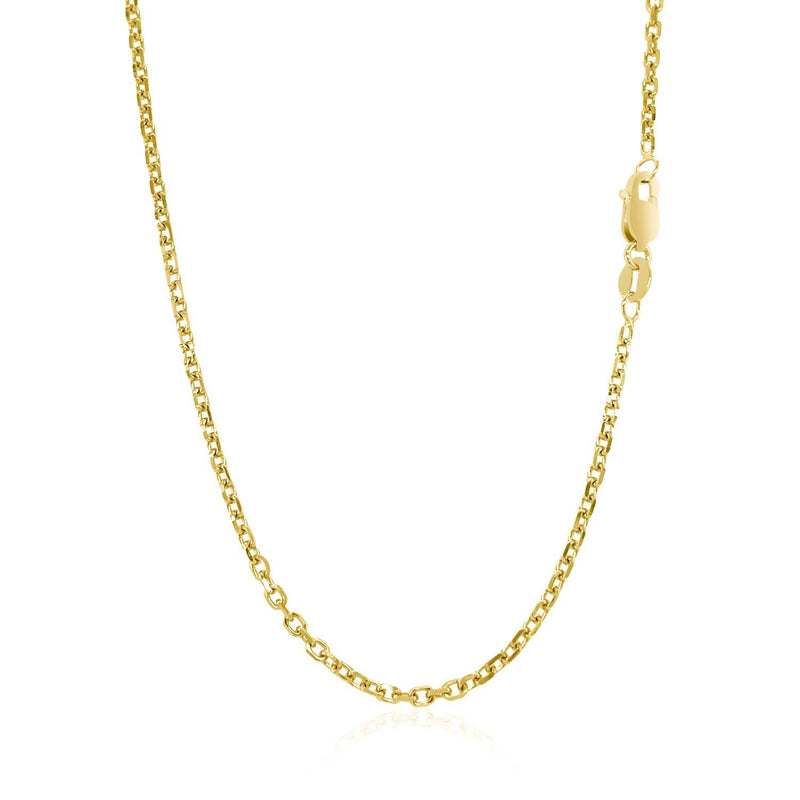 Bids.com 14k Yellow Gold Diamond Cut Cable Link Chain 1.8mm Necklaces