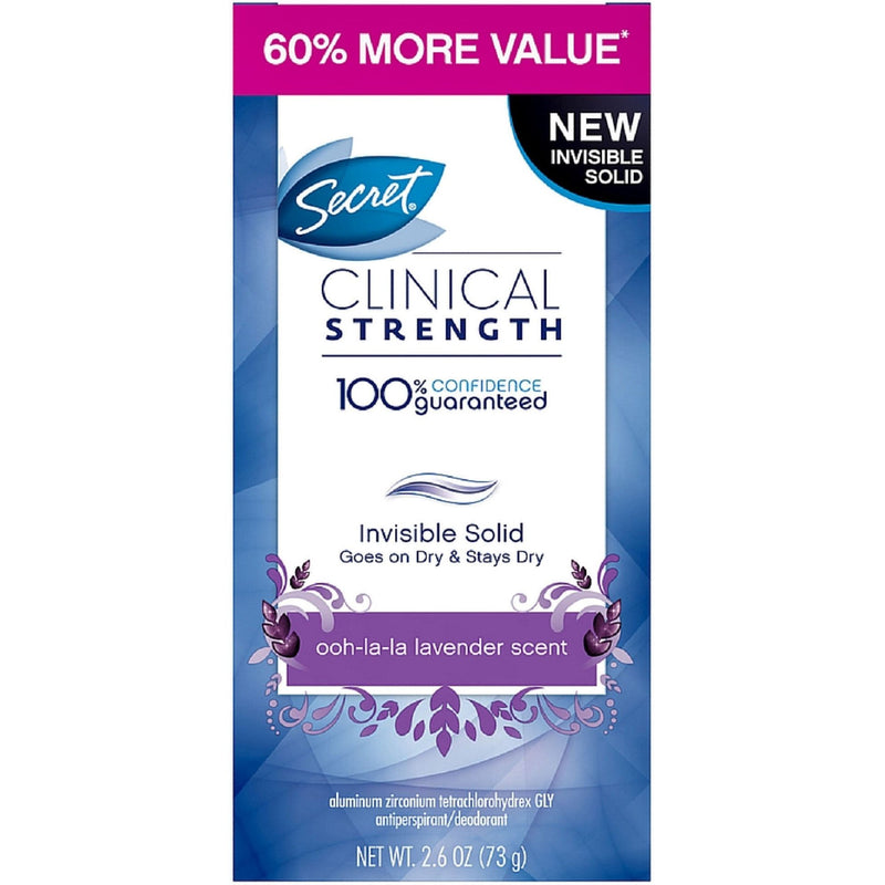 Secret Secret Clinical Strength Invisible Solid Clean Antiperspirant & Deodorant For Women Lavender Deodorant
