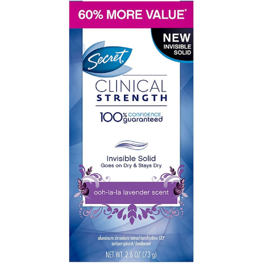 Secret Secret Clinical Strength Invisible Solid Clean Antiperspirant & Deodorant For Women Lavender Deodorant