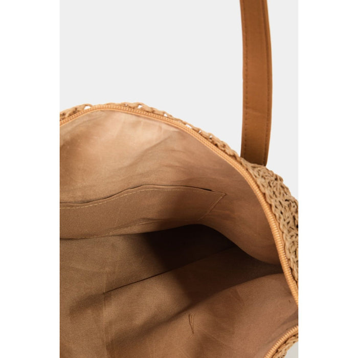 Fame Straw Braided Tote Bag