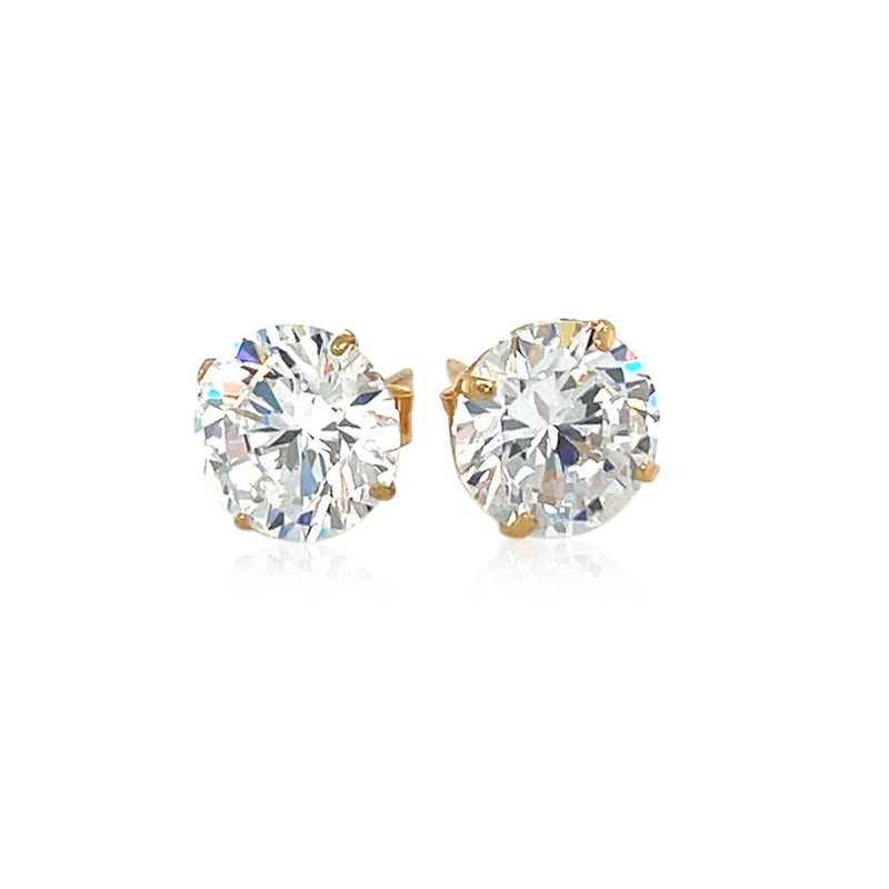 Bids.com 14k Yellow Gold 8.0mm Round CZ Stud Earrings Earrings