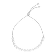 Bids.com 14k White Gold Adjustable Friendship Bracelet with Pearls Bracelets