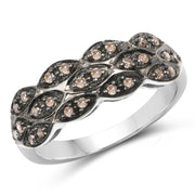 Bids.com 0.31 Carat Genuine Champagne Diamond .925 Sterling Silver Ring Rings