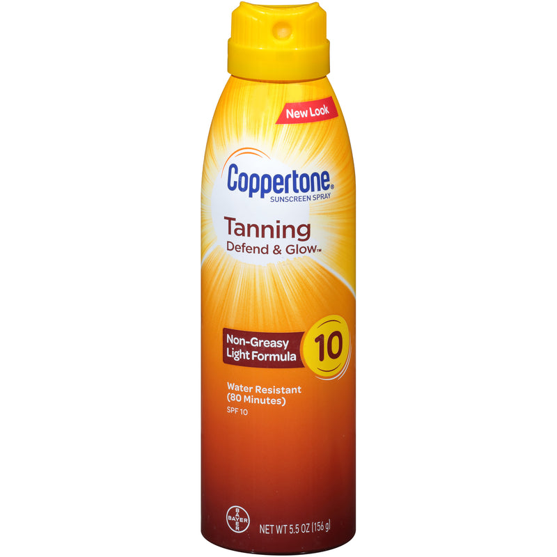 Coppertone Coppertone Tanning Defend & Glow Sunscreen Spray SPF 10 5.5 Oz Sunscreen White Smoke