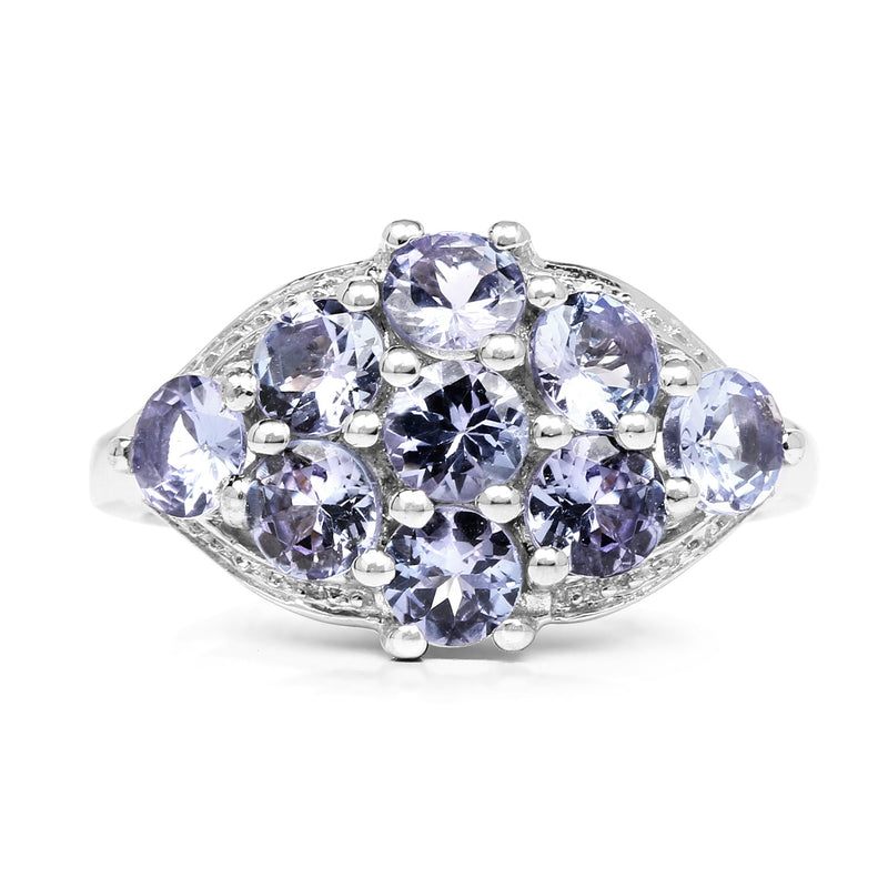 Bids.com 2.07 Carat Genuine Tanzanite .925 Sterling Silver Ring Rings
