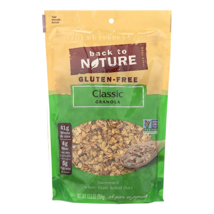 Back To Nature Classic Granola (Pack of 6) - Lightly Sweetened Whole Grain Rolled Oats, 12.5 Oz.