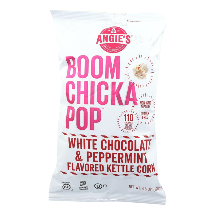 Angie's Kettle Corn White Chocolate and Peppermint (Pack of 12 - 4.5 Oz.)