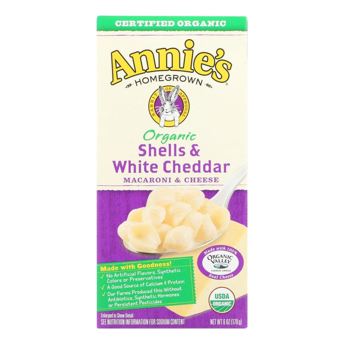 Annie's Homegrown Organic Shells and White Cheddar Macaroni & Cheese (Pack of 12 - 6 Oz.)