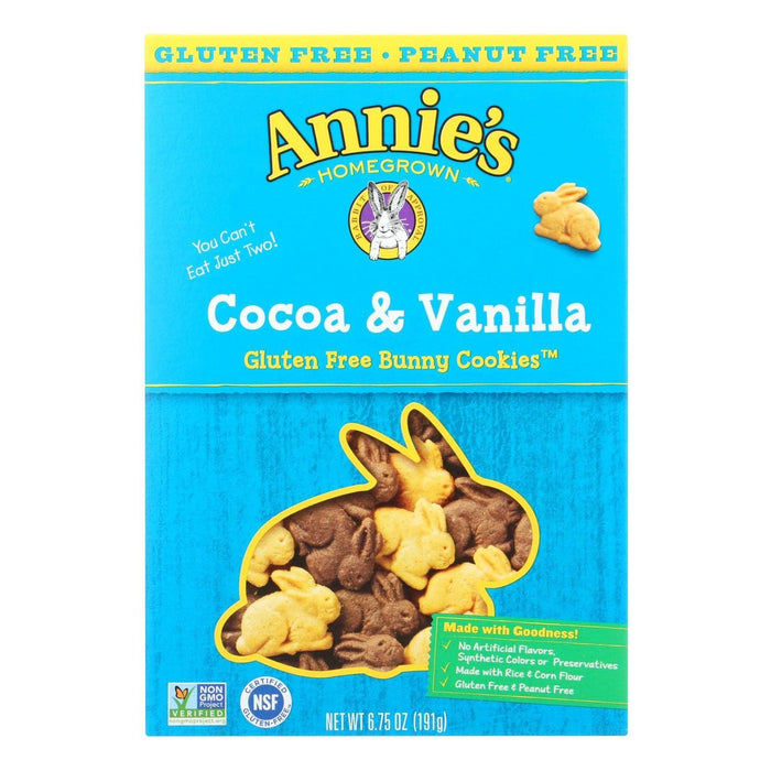 Annie's Homegrown Gluten-Free Cocoa and Vanilla Bunny Cookies (Pack of 12 - 6.75 Oz.)