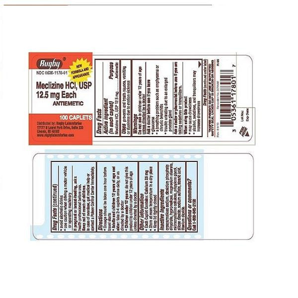 Rugby Rugby Meclizine HCL 12.5 Mg Cpl 100 Personal Care White Smoke