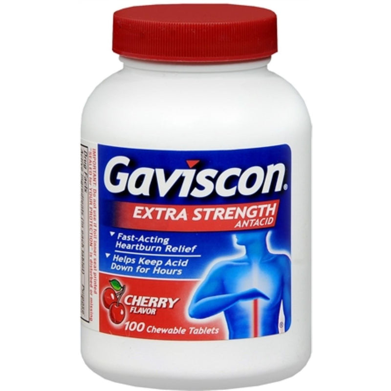 Gaviscon Gaviscon Antacid - Extra Strength - Chewable Tablets - Cherry Flavor Health & Beauty