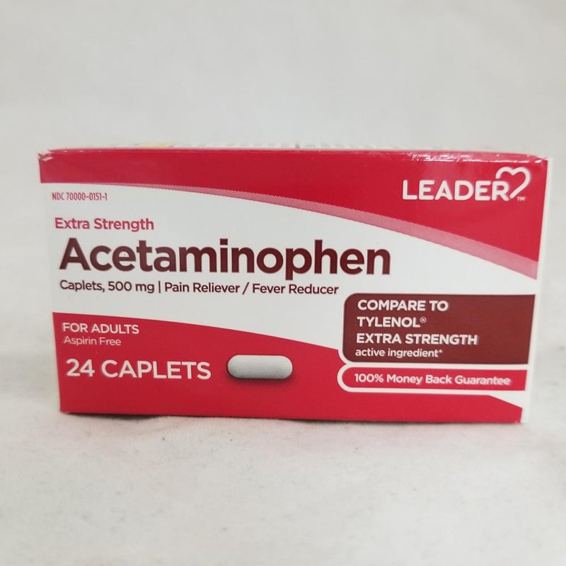 Leader Leader El Líder De La Fuerza Adicional De Paracetamol Tapas, 500mg, 24ct 096295129809A179 Brown