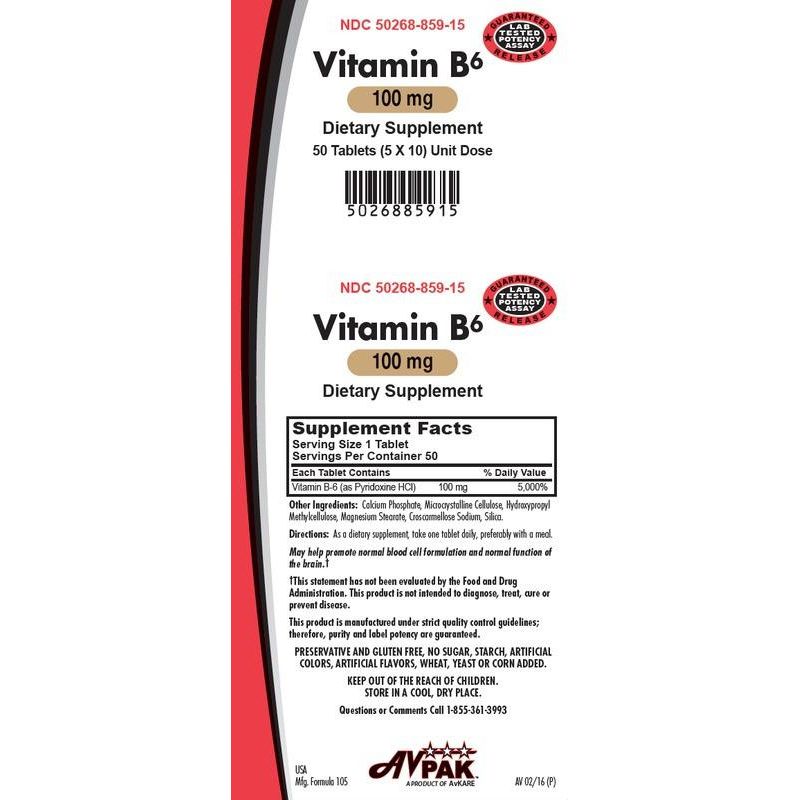 AvKare AvKare Vitamin B-6 Tablets 100 MG Vitamins & Supplements