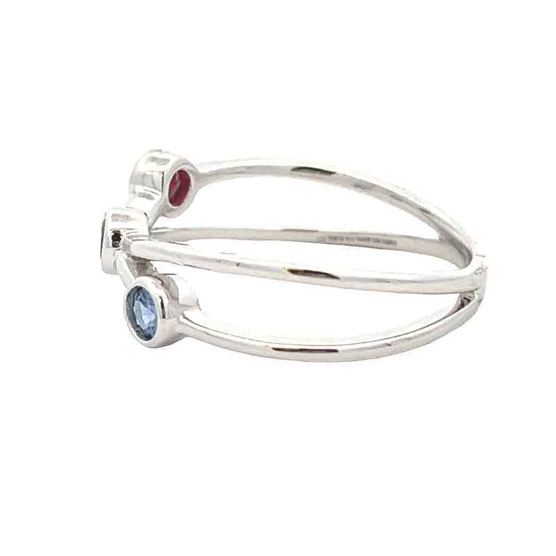 Bids.com .31ct Sapphire Ruby Ring 14KT White Gold Rings