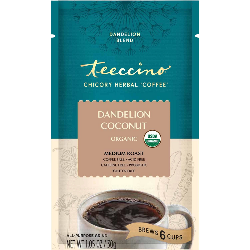 Teeccino Dandelion Coconut Herbal Coffee Herbal Coffee