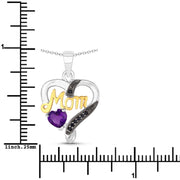 Bids.com 0.48 Carat Genuine Amethyst and Black Spinel .925 Sterling Silver Pendant Pendants