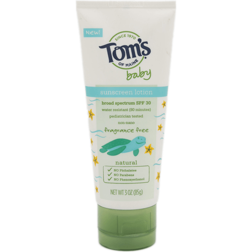 Tom's of Maine Tom's of Maine Baby Sunscreen Lotion Fragrance Free, 3 Oz Lotion & Moisturizer White Smoke