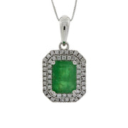Bids.com 1.08ct Emerald Diamond Fashion Pendants 14KT White Gold Pendants
