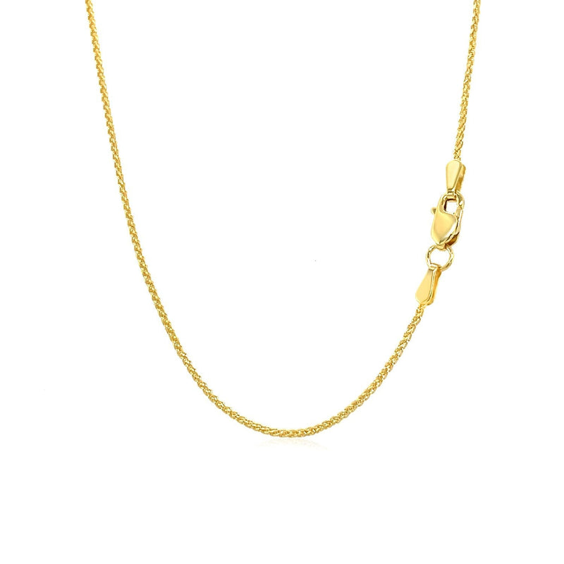 Bids.com 14k Yellow Gold Round Wheat Chain 1.0mm Necklaces