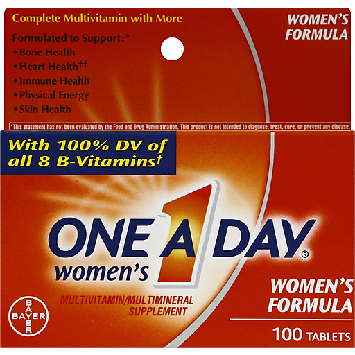 One A Day One A Day Women's Formula Multivitamin Supplement Tablets 100 Vitamins & Supplements Firebrick