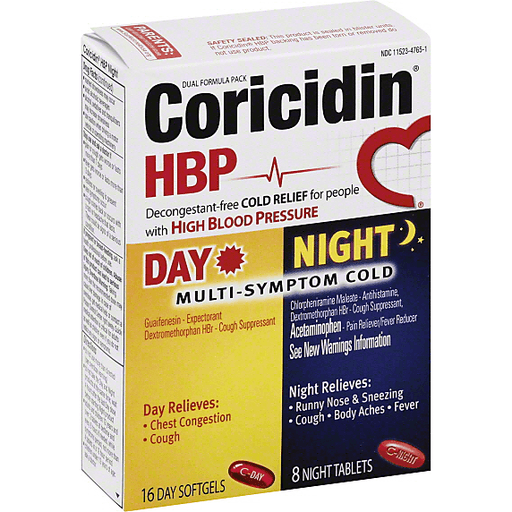 Coricidin Coricidin HBP Day & Night Multi-Symptom Cold Relief Health & Beauty