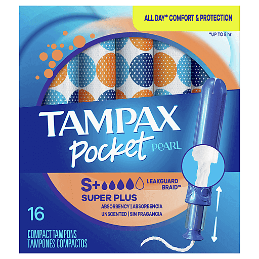 Tampax Tampax Pocket Pearl Tampons, Compact, Super Plus Absorbency, Unscented Tampons Midnight Blue