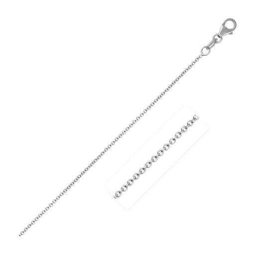 Bids.com 14k White Gold Round Cable Link Chain 1.1mm Necklaces