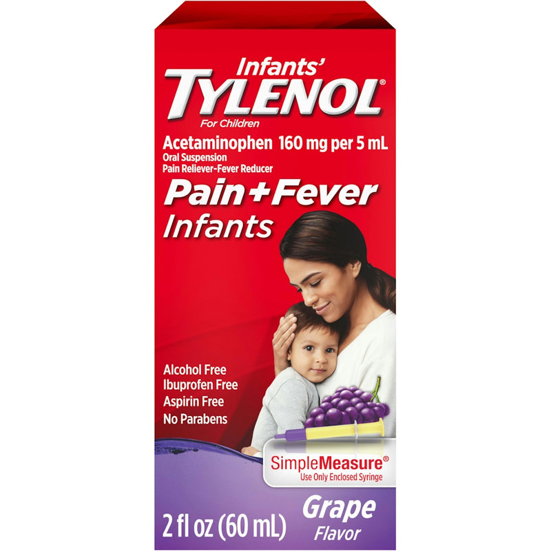 Tylenol Tylenol Infants Grape Flavor Pain+ Fever 2 Fl Oz Health & Beauty Firebrick