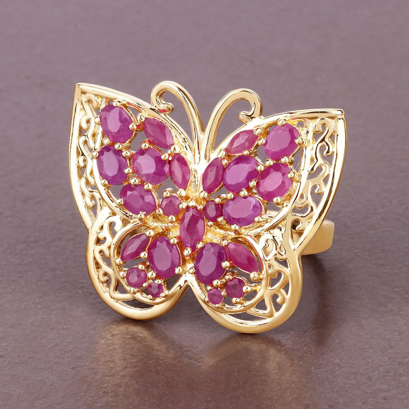 Bids.com 3.08 Carat Genuine Ruby .925 Sterling Silver Ring Rings