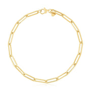 Bids.com 14k Yellow Gold High Polish Alternating Bead Paperclip Bracelet (3.5mm) Bracelets