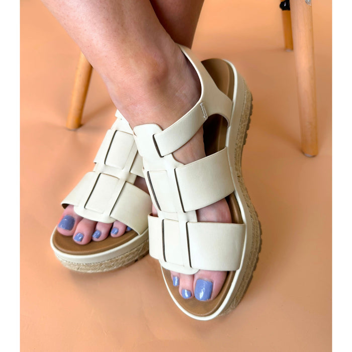 Bethani Sandal in Bone