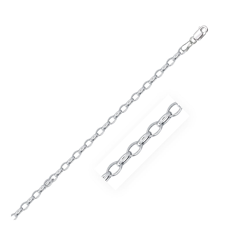 Bids.com 3.2mm 14k White Gold Oval Rolo Bracelet Bracelets