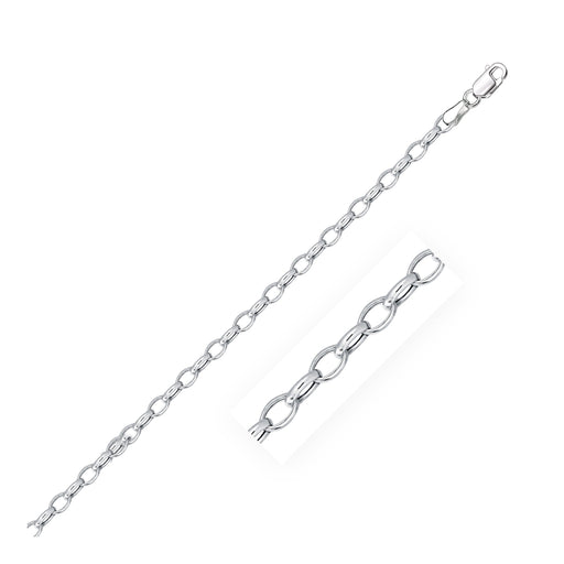 Bids.com 3.2mm 14k White Gold Oval Rolo Bracelet Bracelets White Smoke 7 / White Gold
