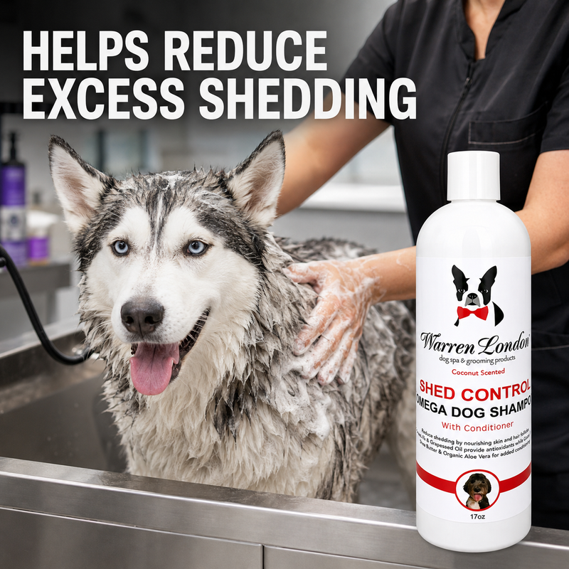 Warren London Shed Control Dog Shampoo + Conditioner | Coconut Scent Dog Shampoo Black