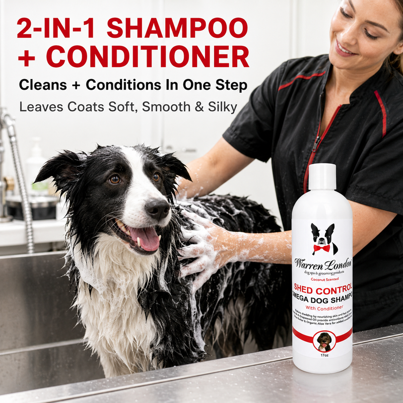 Warren London Shed Control Dog Shampoo + Conditioner | Coconut Scent Dog Shampoo White Smoke