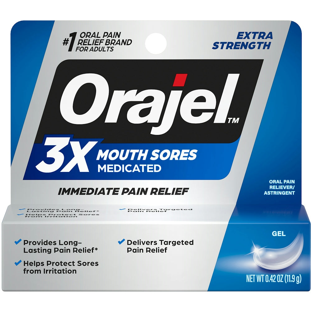 Orajel Gel Extra Strength 3X Medicated Mouth Sores 0.42 Oz — Pasteur ...
