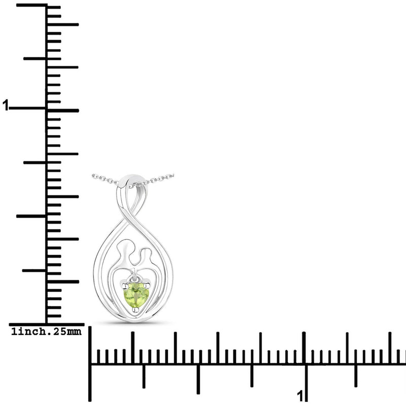 Bids.com 0.15 Carat Genuine Peridot .925 Sterling Silver Pendant Pendants