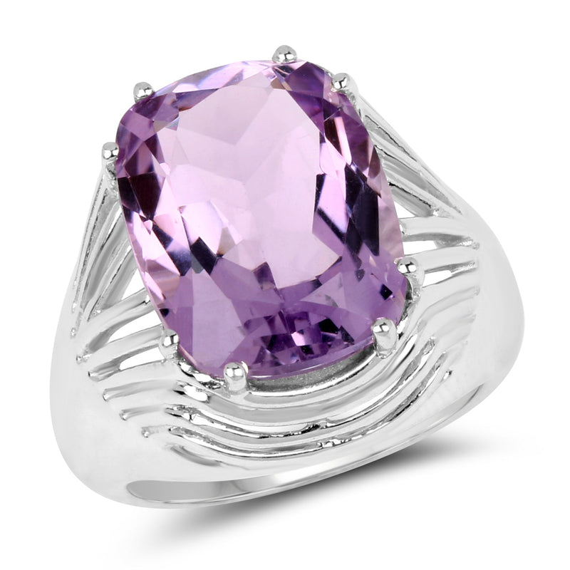 Bids.com 10.02 Carat Genuine Amethyst .925 Sterling Silver Ring Rings