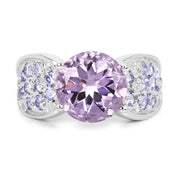 Bids.com 4.07 Carat Genuine Amethyst & Tanzanite .925 Sterling Silver Ring Rings