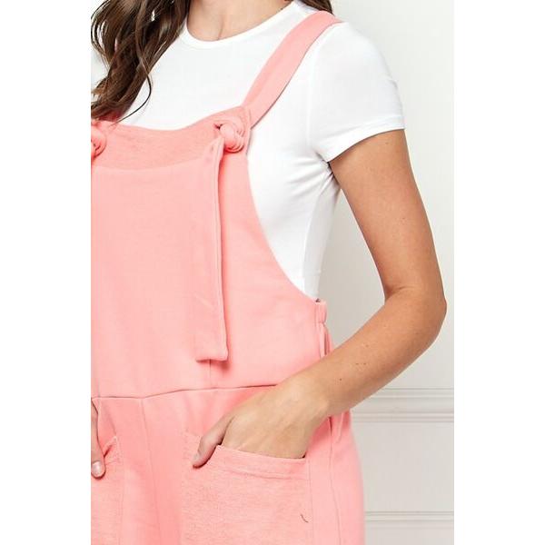 Veveret Wide Strap French Terry Overalls