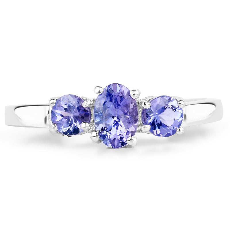 Bids.com 0.90 Carat Genuine Tanzanite .925 Sterling Silver Ring Rings