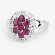 Bids.com 1.54 Carat Genuine Ruby .925 Sterling Silver Ring Rings