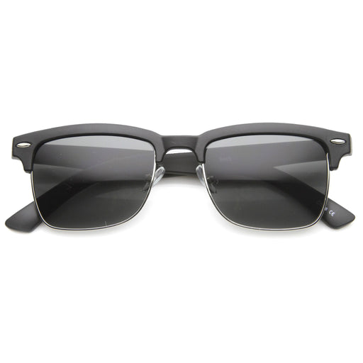 zeroUV Indie Dapper Square Half Frame Horned Rim Sunglasses 9809 Sunglasses