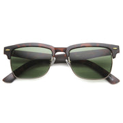 zeroUV Indie Dapper Square Half Frame Horned Rim Sunglasses 9809 Sunglasses