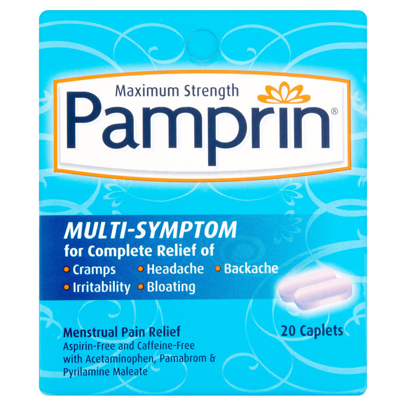 Pamprin Pamprin Maximum Strength Multi-Symptom Menstrual Pain Relief Health & Beauty Deep Sky Blue