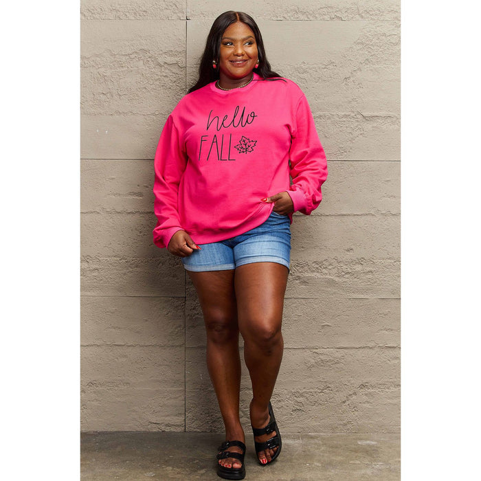 Simply Love HELLO FALL Graphic Sweatshirt